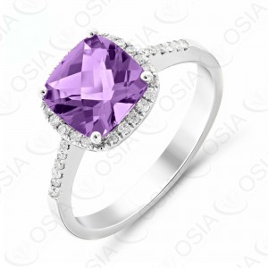 9 KARAT DIAMOND AND GEMSTONE RING