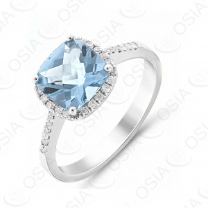 9 KARAT DIAMOND AND GEMSTONE RING
