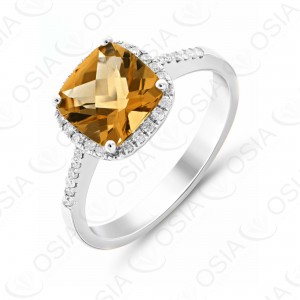 9 KARAT DIAMOND AND GEMSTONE RING
