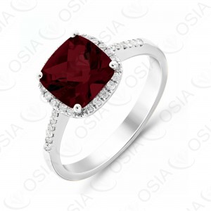 9 KARAT DIAMOND AND GEMSTONE RING
