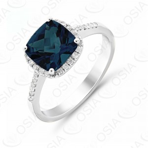 9 KARAT DIAMOND AND GEMSTONE RING