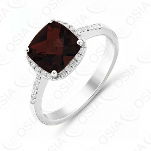 9 KARAT DIAMOND AND GEMSTONE RING