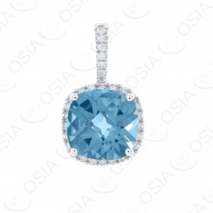 18 KARAT DIAMOND AND GEMSTONE PENDANT