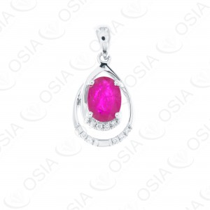 18 KARAT DIAMOND AND GEMSTONE PENDANT