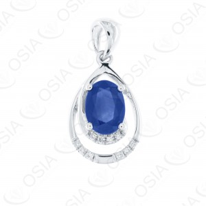 18 KARAT DIAMOND AND GEMSTONE PENDANT