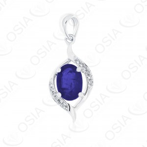 18 KARAT DIAMOND AND GEMSTONE PENDANT