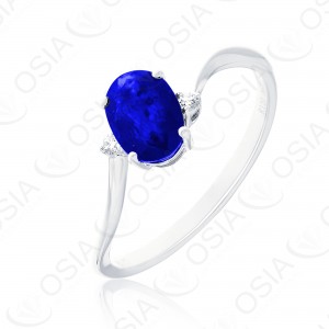 18 KARAT DIAMOND AND GEMSTONE RING
