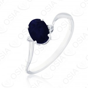9 KARAT DIAMOND AND GEMSTONE RING