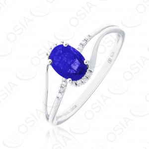 9 KARAT DIAMOND AND GEMSTONE RING