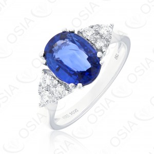 18 KARAT DIAMOND AND GEMSTONE RING