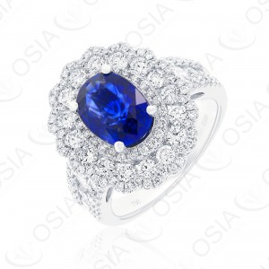 18 KARAT DIAMOND AND GEMSTONE RING