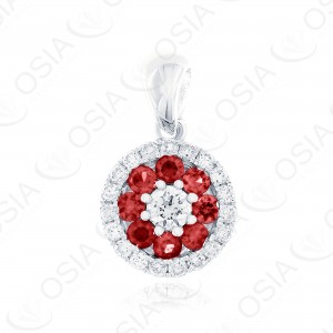 18 KARAT DIAMOND AND GEMSTONE PENDANT