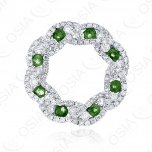 18 KARAT DIAMOND AND GEMSTONE PENDANT