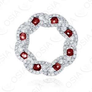 18 KARAT DIAMOND AND GEMSTONE PENDANT