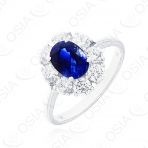18 KARAT DIAMOND AND GEMSTONE RING