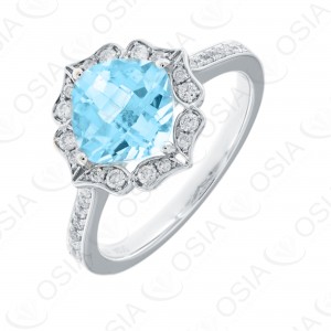 9 KARAT DIAMOND AND GEMSTONE RING