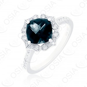 18 KARAT DIAMOND AND GEMSTONE RING