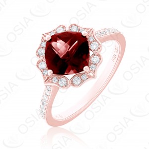 9 KARAT DIAMOND AND GEMSTONE RING