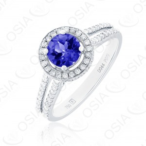18 KARAT DIAMOND AND GEMSTONE RING