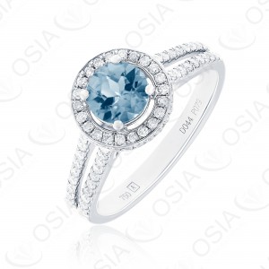 18 KARAT DIAMOND AND GEMSTONE RING