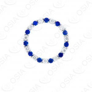 18 KARAT DIAMOND AND GEMSTONE PENDANT