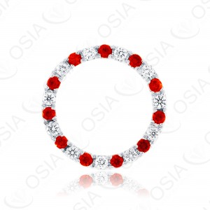 18 KARAT DIAMOND AND GEMSTONE PENDANT