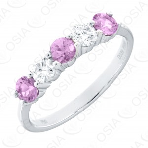 18k KARAT DIAMOND AND GEMSTONE RING