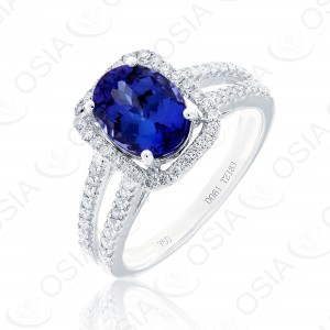 18 KARAT DIAMOND AND GEMSTONE RING
