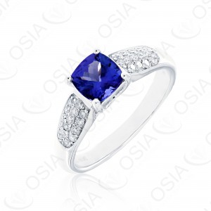 18 KARAT DIAMOND AND GEMSTONE RING