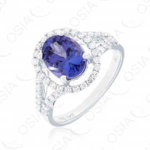 18 KARAT DIAMOND AND GEMSTONE RING