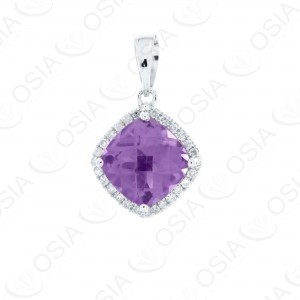 9 KARAT DIAMOND AND GEMSTONE PENDANT