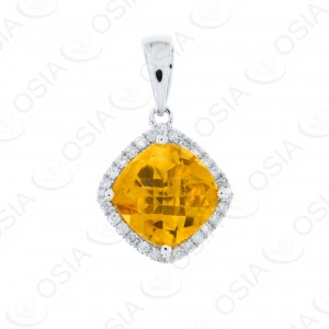 9 KARAT DIAMOND AND GEMSTONE PENDANT