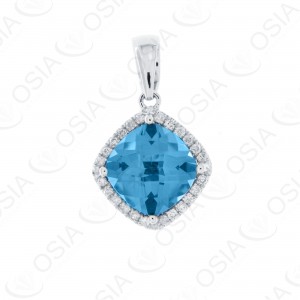 9 KARAT DIAMOND AND GEMSTONE PENDANT