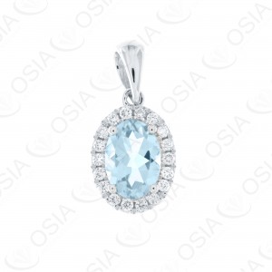 18 KARAT DIAMOND AND GEMSTONE PENDANT