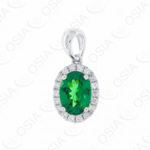 18 KARAT DIAMOND AND GEMSTONE PENDANT