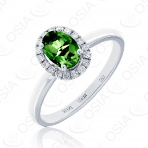 18 KARAT DIAMOND AND GEMSTONE RING