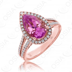 18 KARAT DIAMOND AND GEMSTONE RING