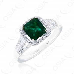 18 KARAT DIAMOND AND GEMSTONE RING