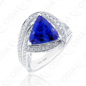 18 KARAT DIAMOND AND GEMSTONE RING