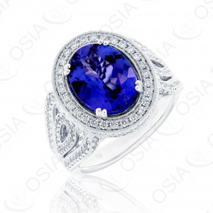 18 KARAT DIAMOND AND GEMSTONE RING