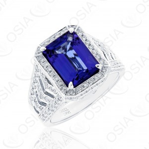 18 KARAT DIAMOND AND GEMSTONE RING