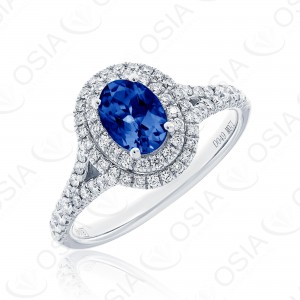 18 KARAT DIAMOND AND GEMSTONE RING
