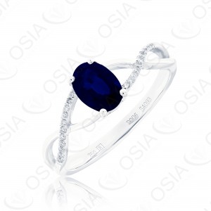 18 KARAT DIAMOND AND GEMSTONE RING