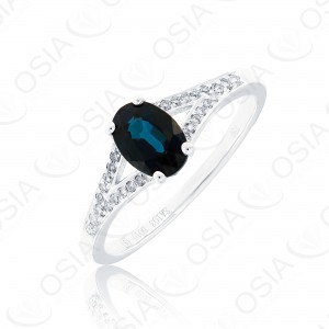 18 KARAT DIAMOND AND GEMSTONE RING