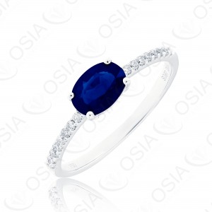 18 KARAT DIAMOND AND GEMSTONE RING