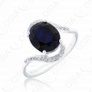 18 KARAT DIAMOND AND GEMSTONE RING