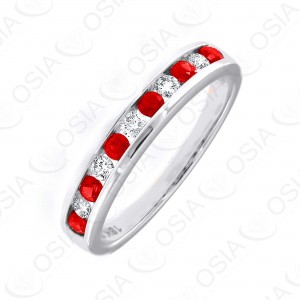 18k KARAT DIAMOND AND GEMSTONE RING