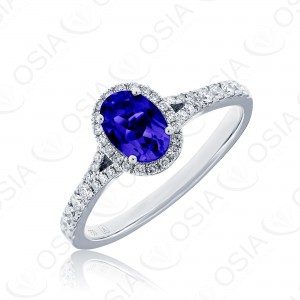 18 KARAT DIAMOND AND GEMSTONE RING