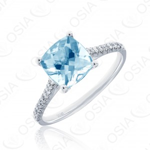 18 KARAT DIAMOND AND GEMSTONE RING