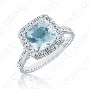 18 KARAT DIAMOND AND GEMSTONE RING